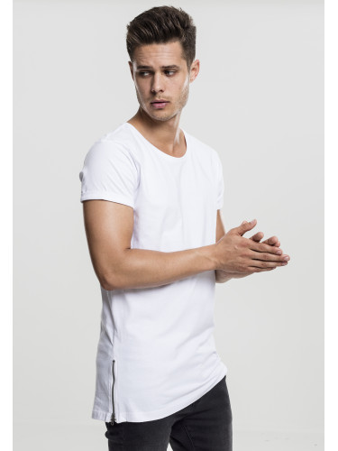 White T-shirt with long side zipper