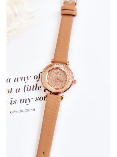 Women's watch with glittering Giorgio&Dario watch brown