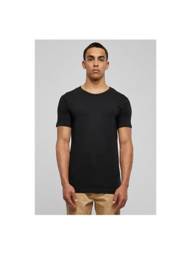 Fitted stretch T-shirt in black color