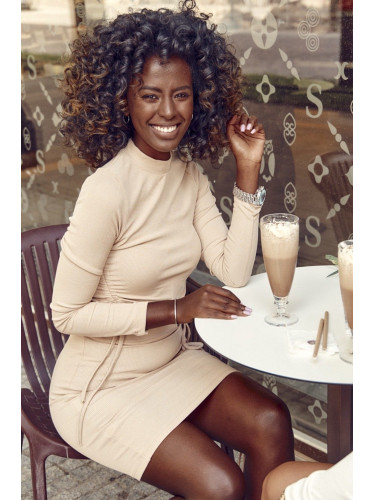 Beige set made of ribbed Fasardi fabric