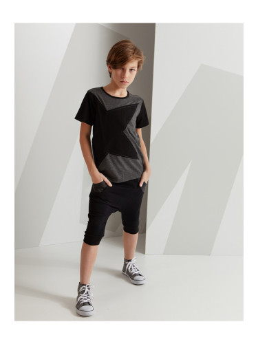mshb&g Gray Star Boy's T-shirt Capri Shorts Set