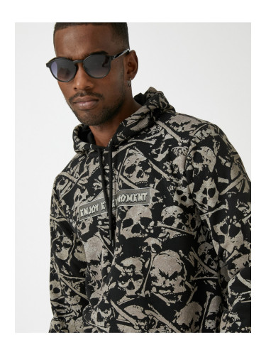 Koton Skull Print Sweatshirt Hoodie