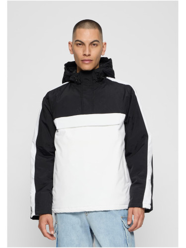 Men's pull-over jacket with hood white/black