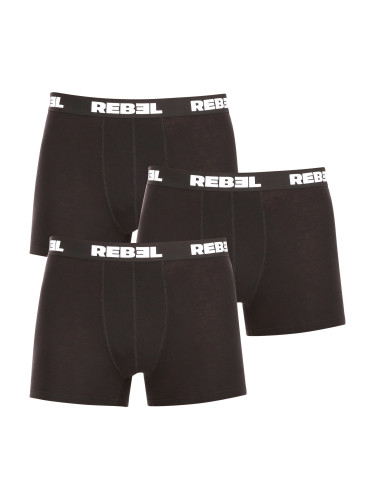 3PACK Men's Boxer Shorts Nedeto Rebel Black