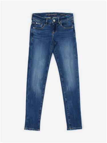 Dark Blue Girly Skinny Fit Jeans Guess - Girls