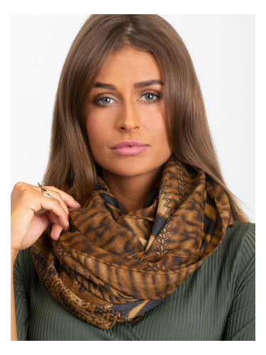 Light brown shawl with animal patterns