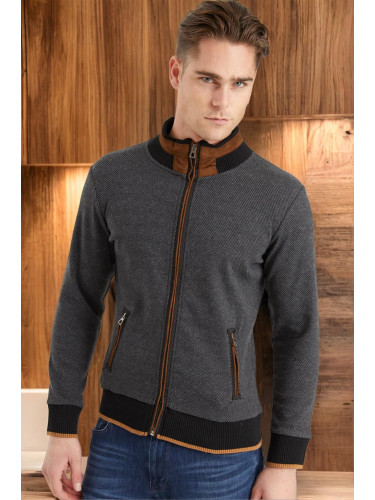 1021 DEWBERRY MENS SWEATSHIRT-LIGHT DIAGONAL ANTHRACITE