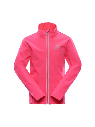 Children's softshell jacket with membrane ALPINE PRO MULTO neon knockout pink