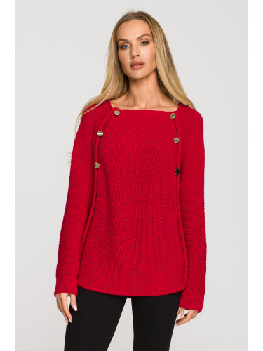 Made Of Emotion Woman's Pullover M712 Raspberry