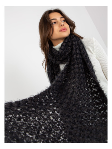 Women's dark gray and black winter scarf