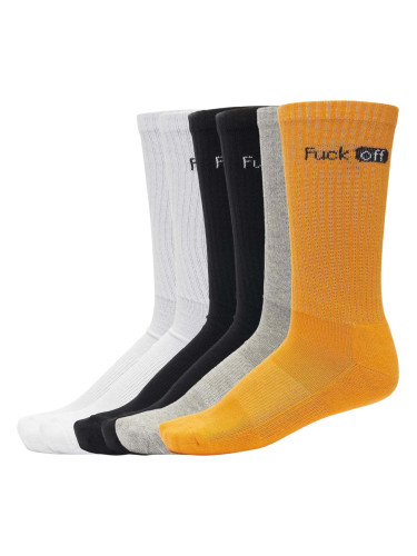 Fuck Off Socks 6-Pack Black/White/Grey/Non-Orange