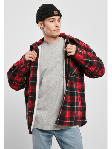 Teddy lined plaid jacket red/black