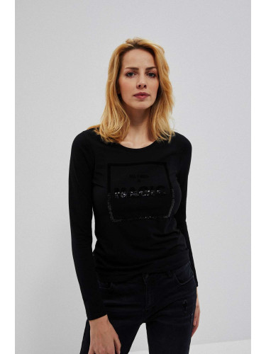 Marisse Blouse With Inscription Z-Ts-3649 Black