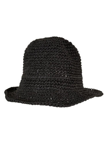 Braid Bast Bucket Hat Black