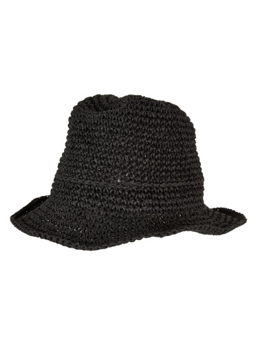 Braid Bast Bucket Hat Black