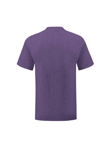 Purple men's t-shirt in combed cotton Iconic sleeve Fruit of the Loom