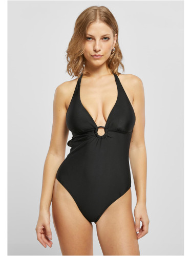 Women's Recycled Necklace Swimsuit Black