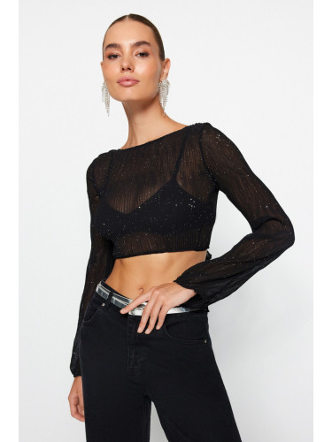 Trendyol Black Shimmer Blouse