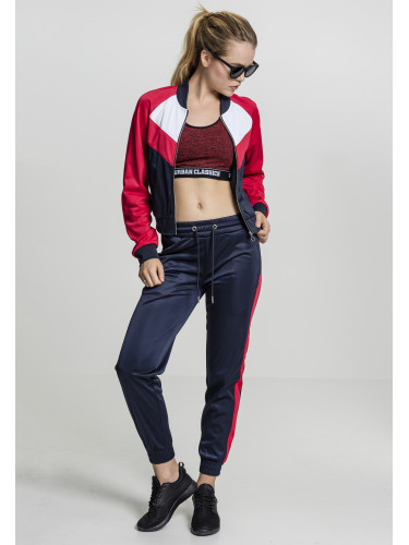 Women's Short Raglan Track Jacket Navy/Fiery Red/White