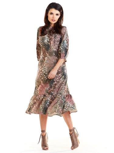 Awama Woman's Dress A276 Brown