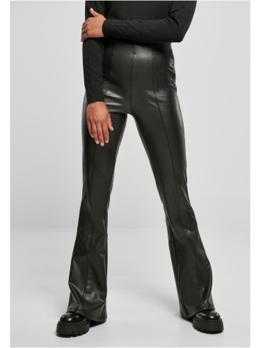 Women's black synthetic leather trousers