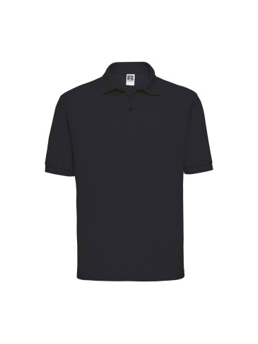 Men's Polycotton Polo Russell Black T-Shirt