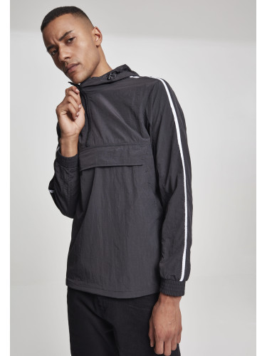 Pull-over jacket made of wavy nylon blk/wht