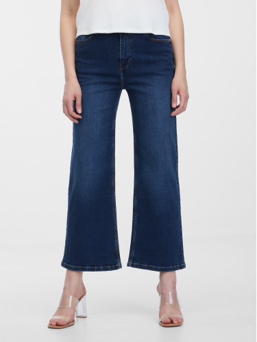 Orsay Navy Blue Women's Cropped Flared Fit Jeans - Women's