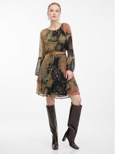 Black-brown women's patterned dress ORSAY - Women