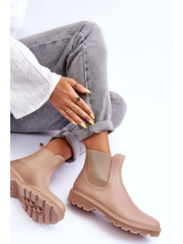 Boto Дамски слипони матирани галоши бежови Helinca