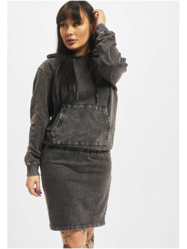 Basic anthracite dress with a hood