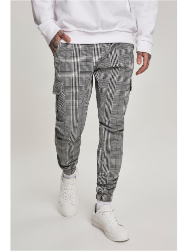 AOP Glencheck Cargo Jog Pants White/Black