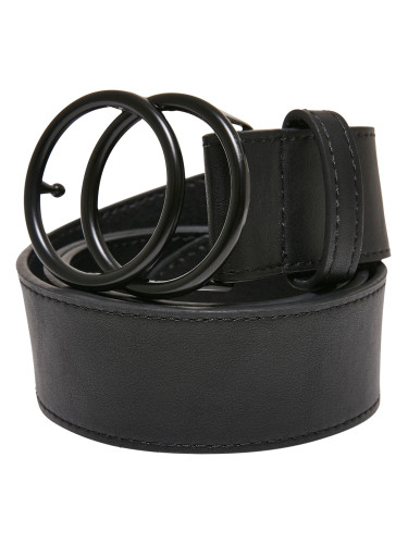 Coloured belt with ring buckle, black