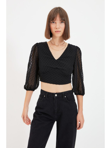 Trendyol Black Crop Blouse