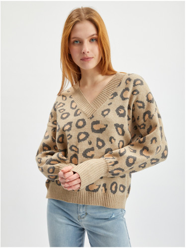 Orsay Light Brown Women's Patterned Sweater - Women's