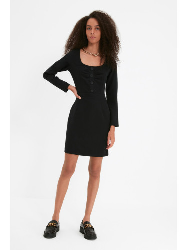 Trendyol Black Button Detailed Woven Dress