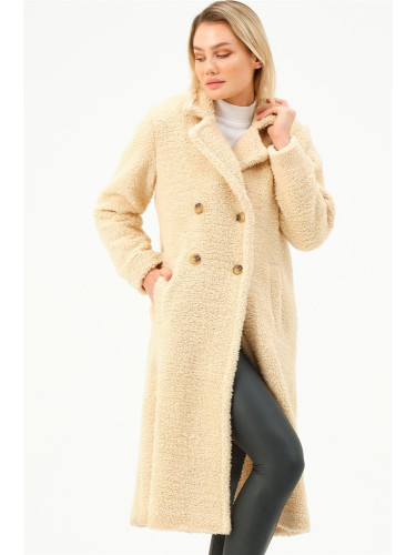 Z6775 DEWBERRY ДАМСКО ПАЛТО-БЕЖОВО