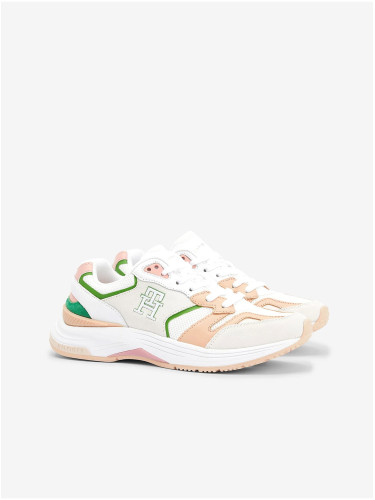 Pink and white women's leather sneakers Tommy Hilfiger