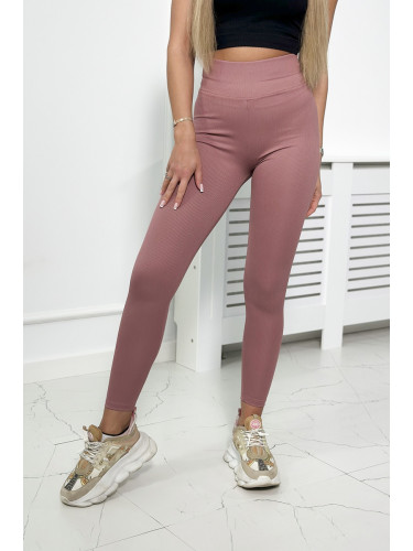 Striped leggings trousers navy pink