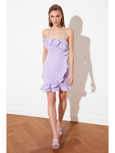 Trendyol люляк маховик подробни вечерна рокля