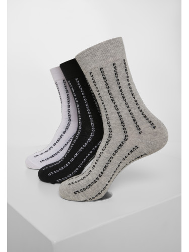 Fuck You Socks 3-Pack Black/Grey/White