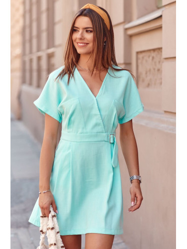 Mint dress with a clutch neckline