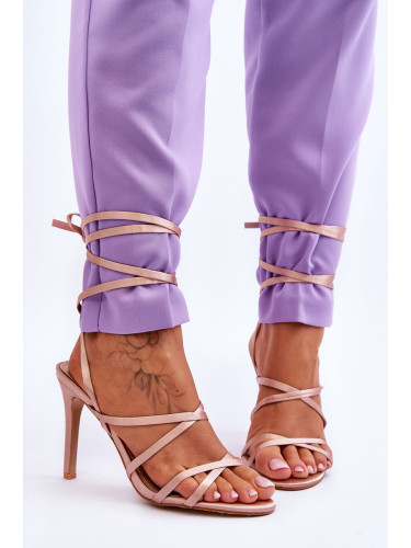 Boto Дамски вързани сандали на висок ток Бежови Meya