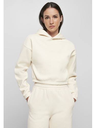 Women's short oversized hoodie whitesand