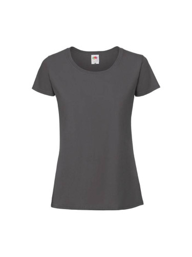 Iconic 195 Ringspun Premium Premium Fruit of the Loom Graphite Women's T-shirt