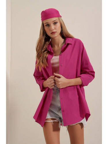 Bigdart 3900 Oversize Long Basic Shirt - Dark Pink