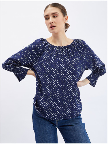 Orsay Navy Blue Women's Polka Dot Blouse - Women's