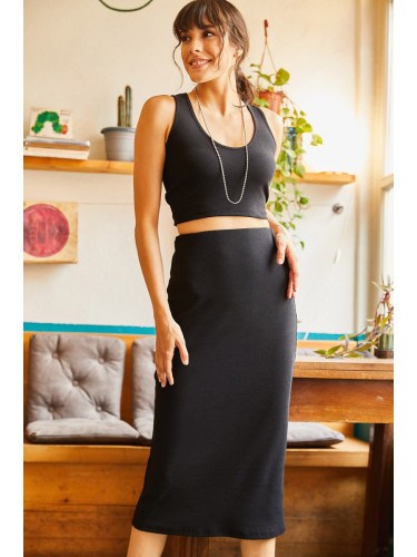 Olalook Women's Black Bottom Top Lycra Camisole Suit