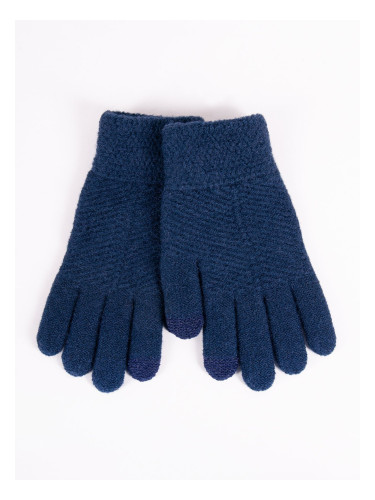 Yoclub Kids's Girls' Five-Finger Touchscreen Gloves RED-0085G-005C-002 Navy Blue