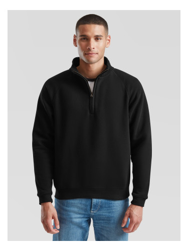 Black Men's Zip Neck Sweatshirt Fruit of the Loom